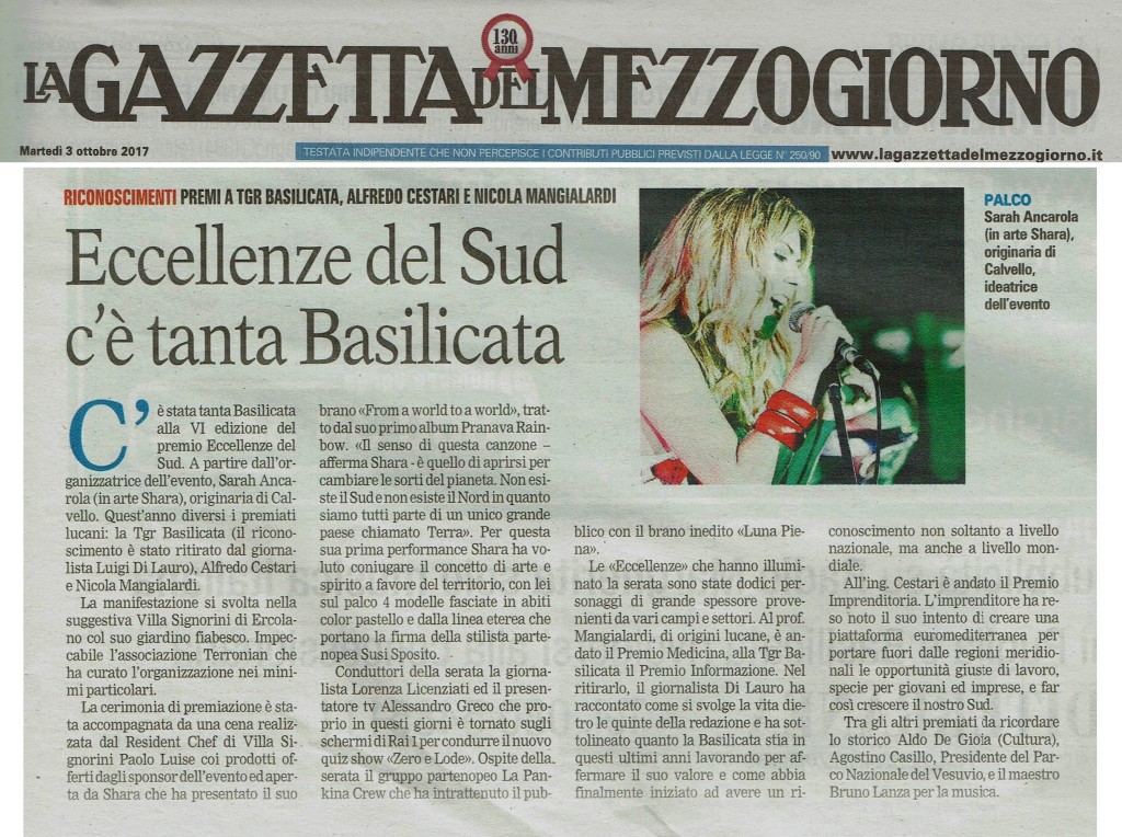 Articolo La Gazzetta del Mezzogiorno del 03-10-2017